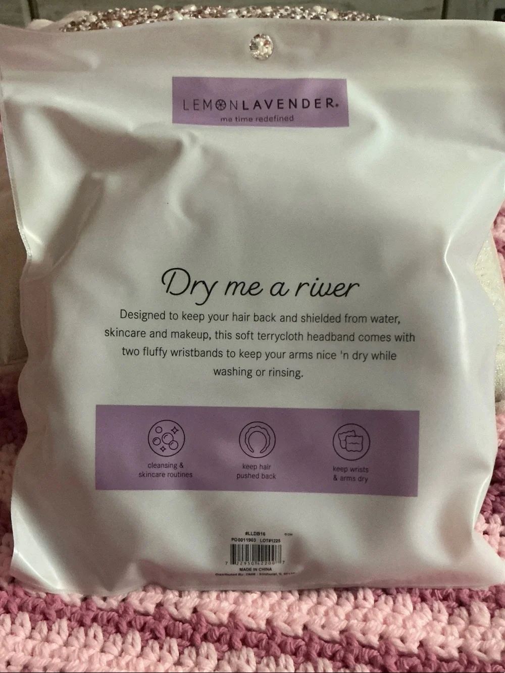 Lemon Lavender 'i washed up like this' Soft Dryband Set - Lavender 3 Pieces